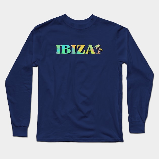 Ibiza with palm tree Long Sleeve T-Shirt by Bailamor